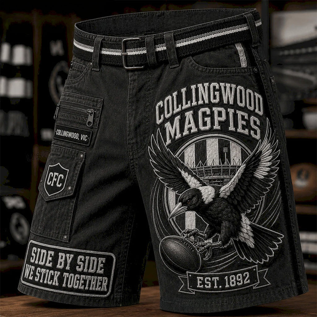 Collingwood Magpies Merch Side By Side We Stick Together Shorts Gifts For My Boyfriend Collingwood Magpies Merch Side By Side We Stick Together Shorts Gifts For My Boyfriend