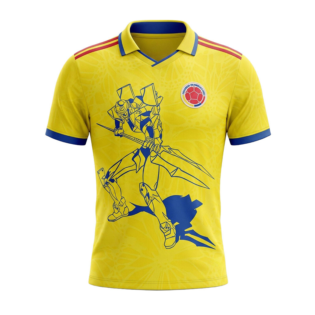 Colombia X Anime Mecha Unidad 001 Evang3lio V-Neck Jersey Gifts For My Husband