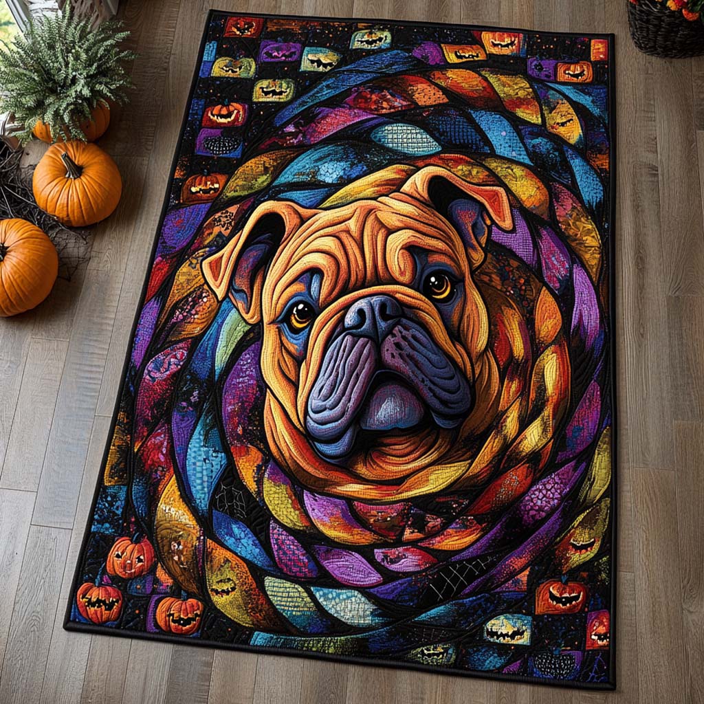 Color Burst Bulldog Area Rug Horror Themed Area Rugs Halloween Lover Gifts