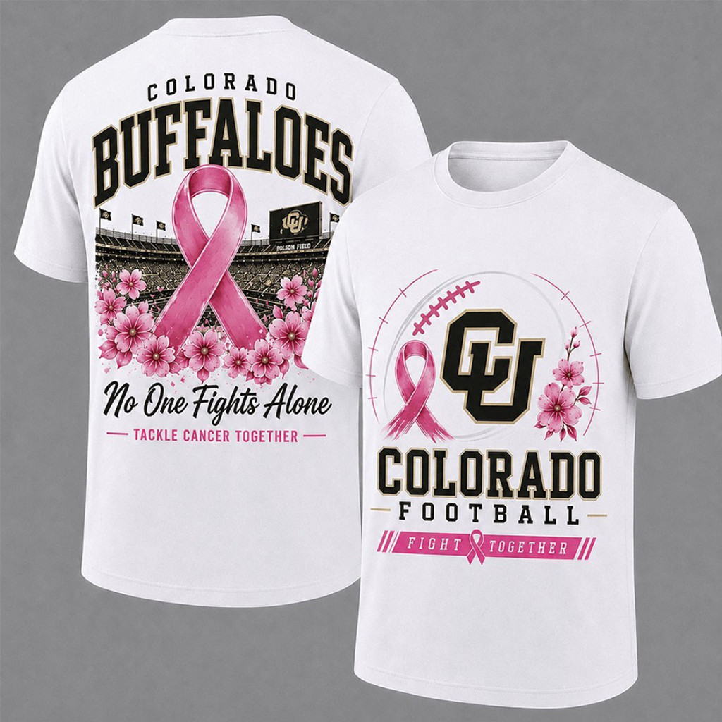 Colorado Buffaloes Breast Cancer Awareness T-Shirt No One Fights Alone Colorado Football Merch Colorado Buffaloes Breast Cancer Awareness T-Shirt No One Fights Alone Colorado Football Merch