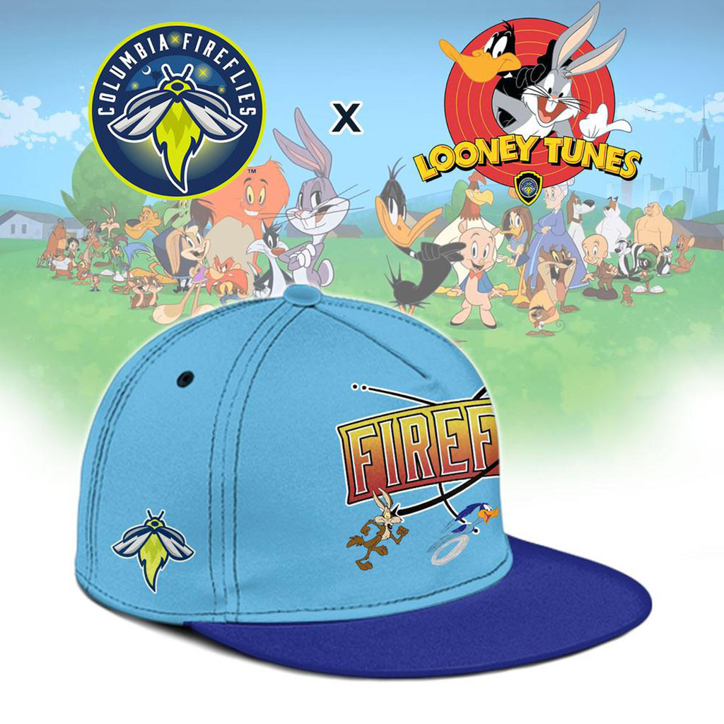 Columbia Fireflies X Looney Tunes Night Snapback Hat Fireflies Merch Gift For Baseball Lovers