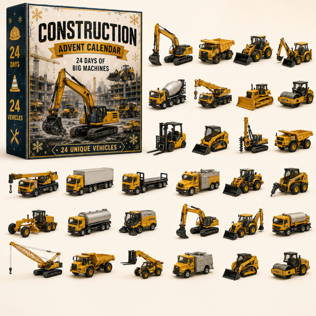 Construction Vehicles 24 Unique Vehicles Advent Calendar 2026 Xmas Countdown Truck Lovers Gifts