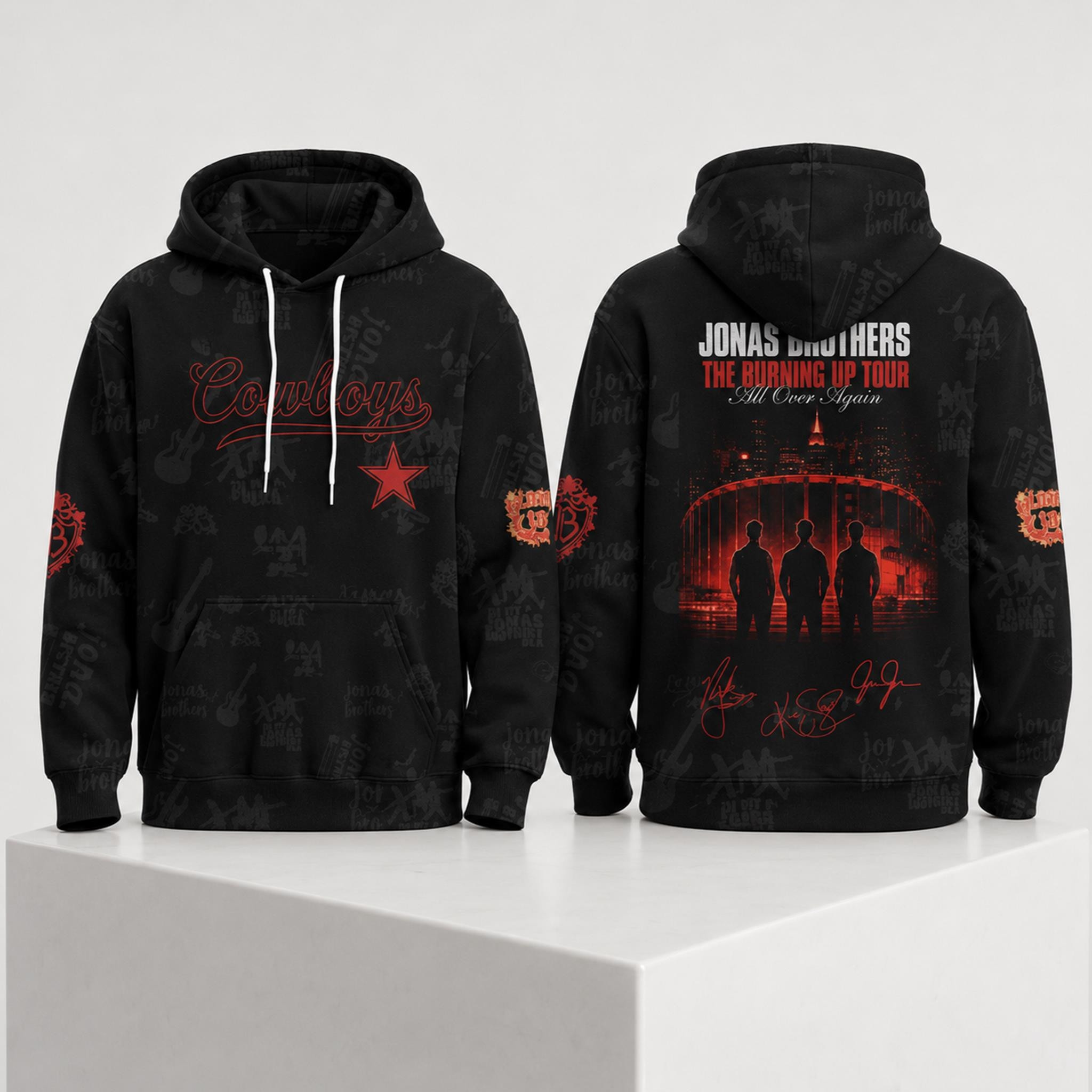 Cowboys Jonas Brothers The Burning Up Tour 2026 Hoodie Dallas Cowboys Merch Fan Gifts