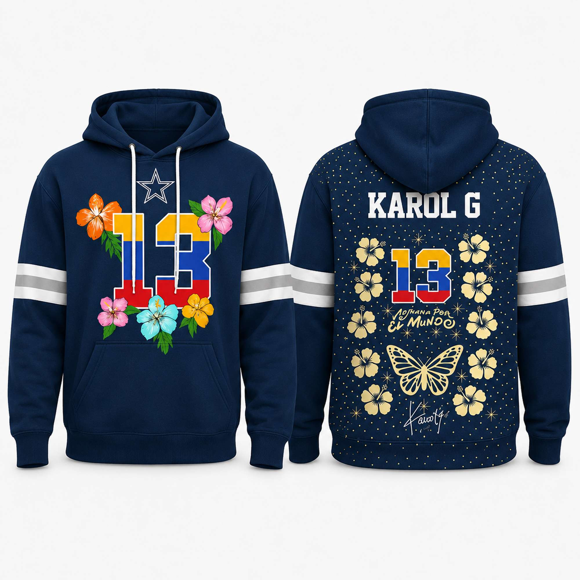 Cowboys Karol G Viajando Por El Mundo Tropitour 2027 Hoodie Dallas Cowboys Merch Gift For Fans
