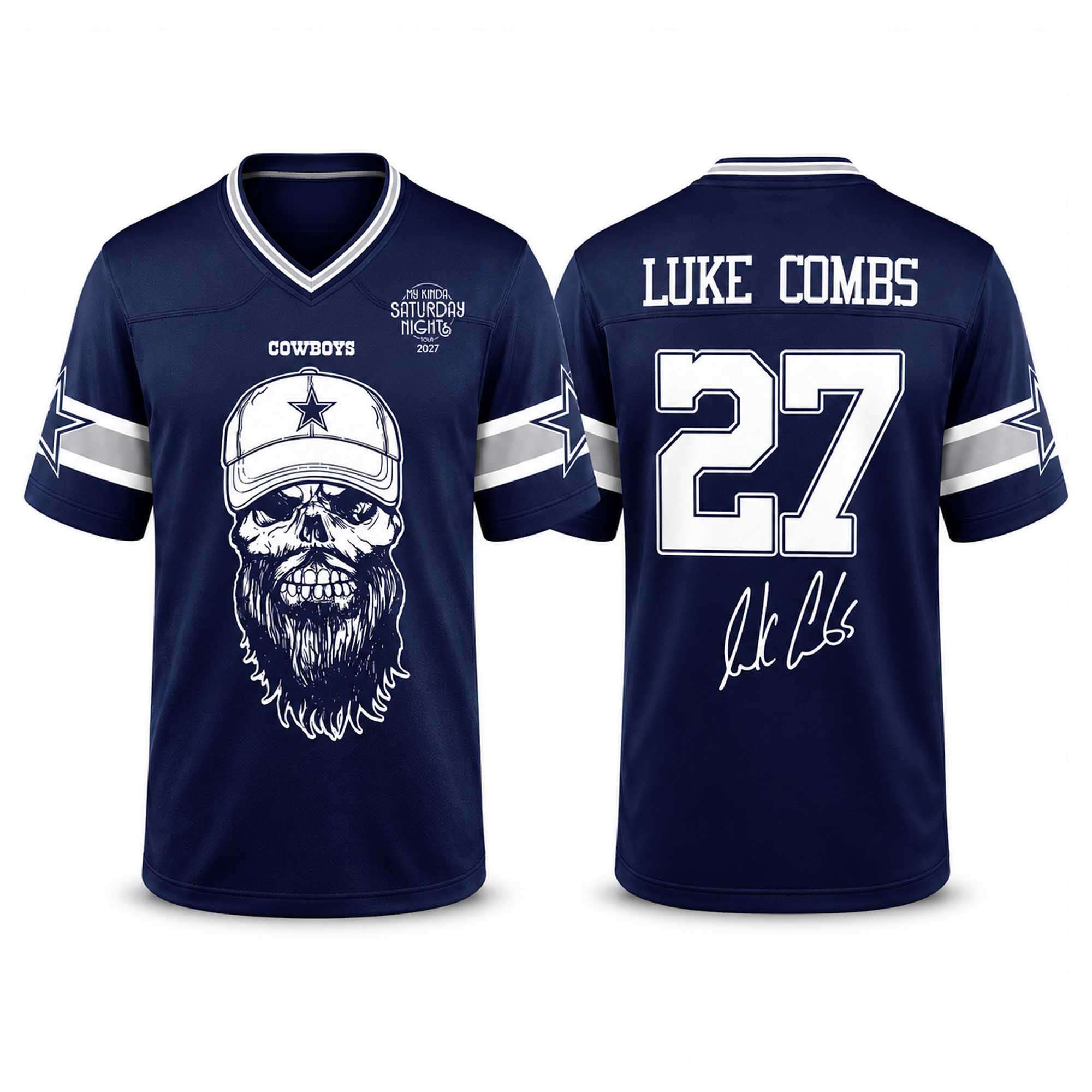 Cowboys Luke Combs My Kinda Saturday Night Tour 2027 Jersey Dallas Cowboys Merch Gift For Fans Cowboys Luke Combs My Kinda Saturday Night Tour 2027 Jersey Dallas Cowboys Merch Gift For Fans