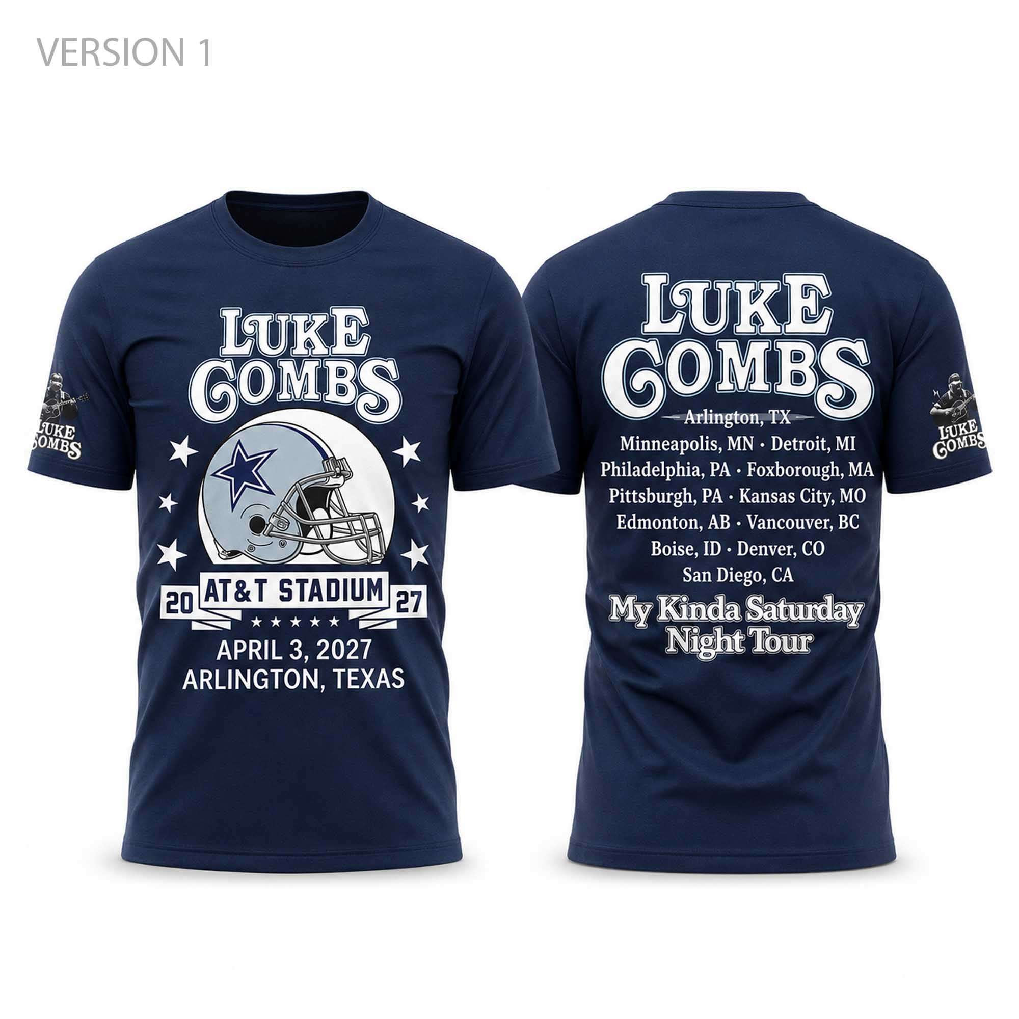Cowboys Luke Combs My Kinda Saturday Night Tour 2027 Shirt Cowboys Merch Gift For Fans