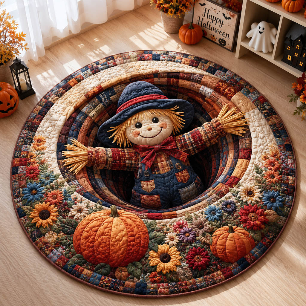 Cozy Scarecrow Abyss Quilted Round Mat Round Rug Carpet Birthday Halloween Gifts Cozy Scarecrow Abyss Quilted Round Mat Round Rug Carpet Birthday Halloween Gifts