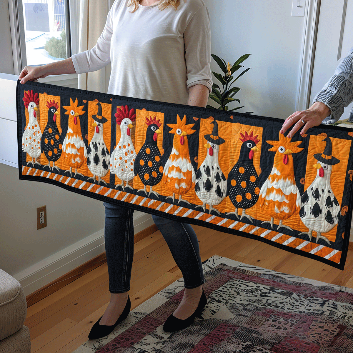 Creepy Coop Quilted Table Runner Kitchen Table Decor Halloween Ideas For Gifts