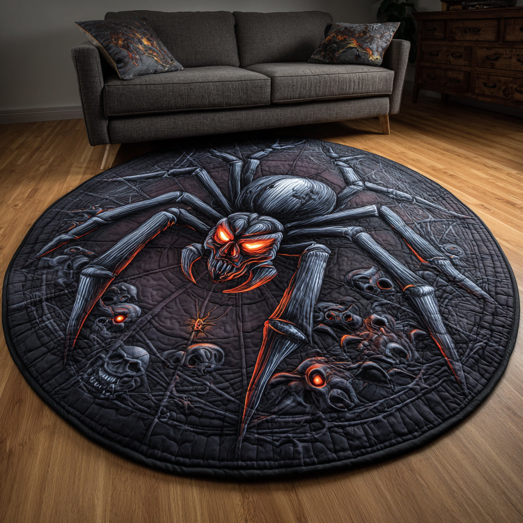 Creepy Spider Quilted Round Mat Best Halloween House Decorations Gift Items For New House