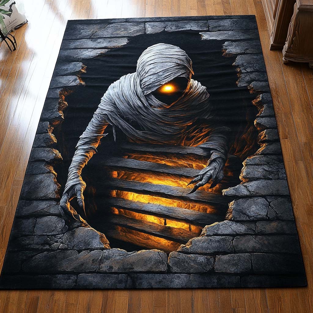 Crypt Mummy Area Rug Spooky House Decor Luxury Halloween Gifts