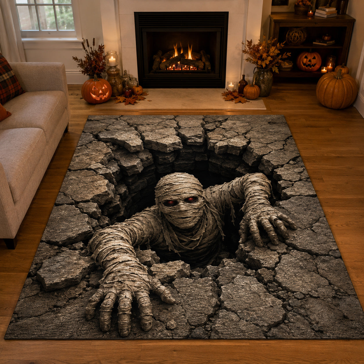 Curse Unbound Area Rug Halloween Runner Rug Spooky Christmas Gifts