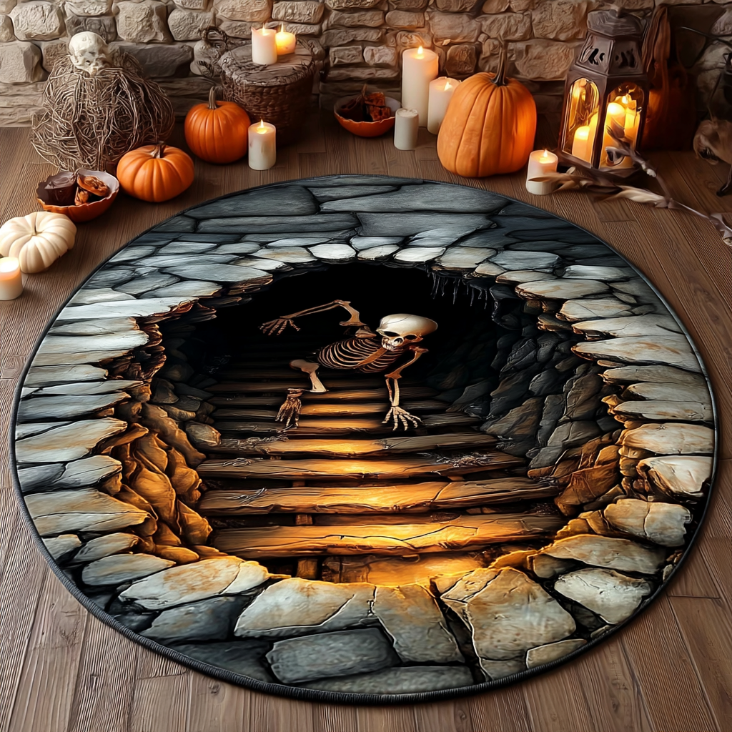Cursed Dungeon Quilted Round Mat Circle Mat Cute Halloween Presents