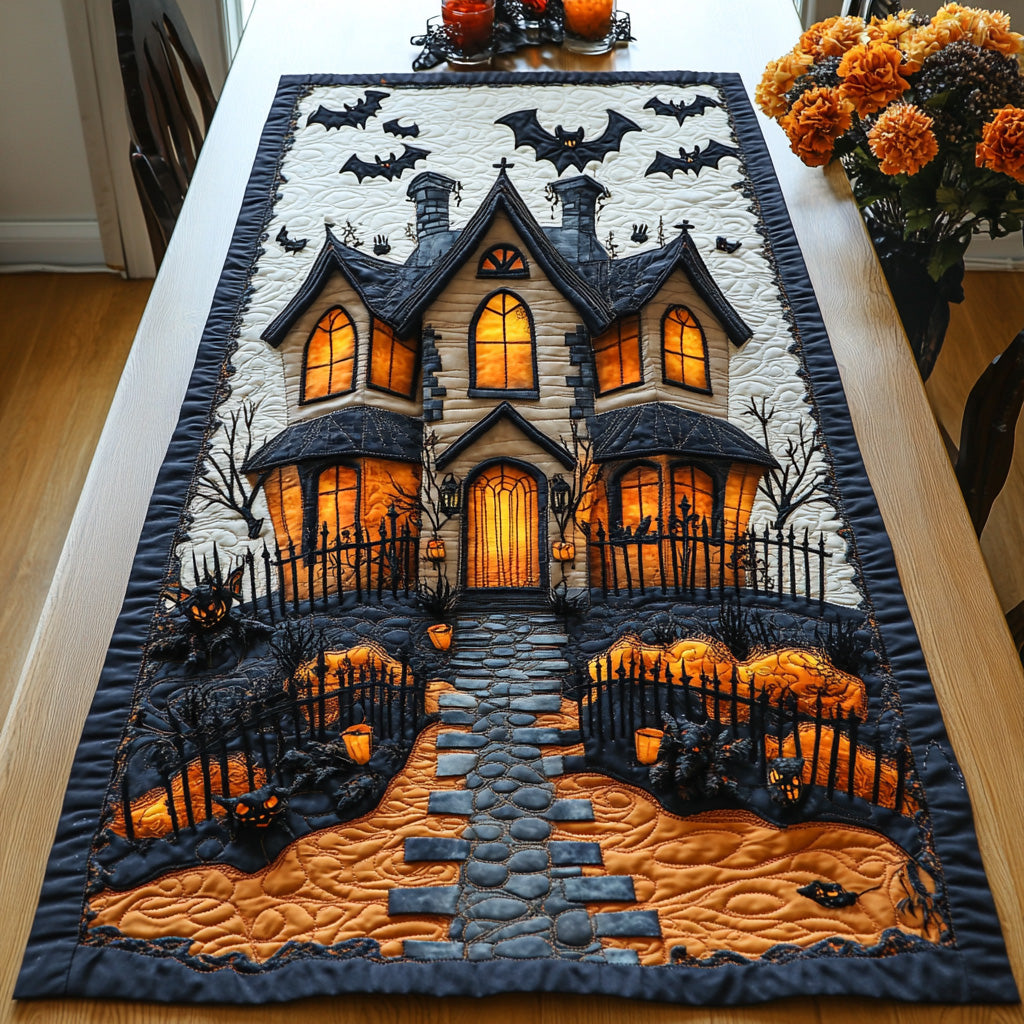 Cursed Gables Quilted Table Runner Dining Room Table Toppers Halloween Themed Presents