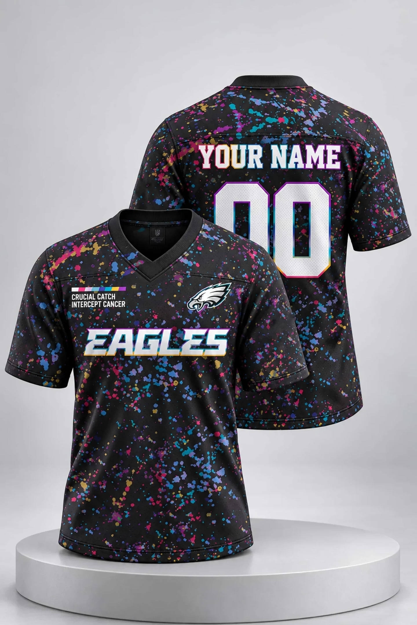 Custom 2026 Eagles Crucial Catch Intercept Cancer Football Jersey Philadelphia Eagles Merch Custom 2026 Eagles Crucial Catch Intercept Cancer Football Jersey Philadelphia Eagles Merch
