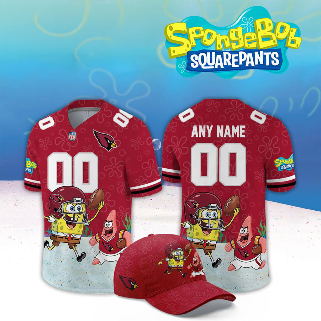 Custom Arizona Cardinals x SpongeBob Squarepants 2026 Night Football Jersey Cardinals Merch