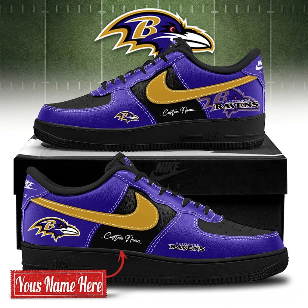 Custom Baltimore Ravens 2026 Football Sneakers Ravens Merch Best Gift For Football Lovers
