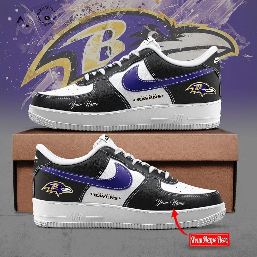 Custom Baltimore Ravens 2026 Football Sneakers Ravens Merch Football Fan Gift Ideas