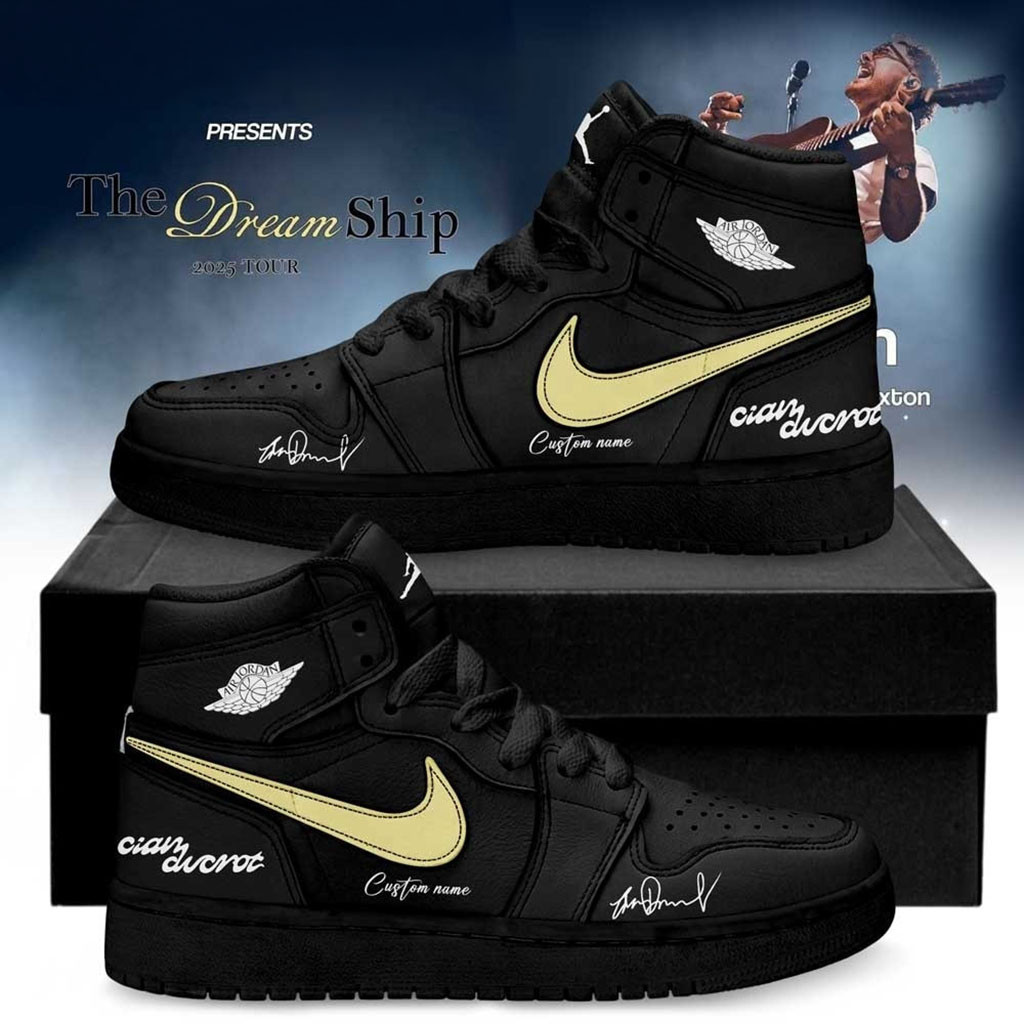 Custom Cian Ducrot The Dream Ship Tour 2026 Signature Black Sneakers Cian Ducrot Merch Gifts