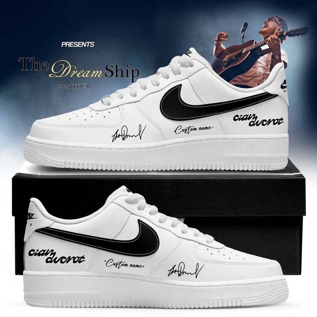 Custom Cian Ducrot The Dream Ship Tour 2026 Signed White Sneakers Cian Ducrot Merch Fan Gifts