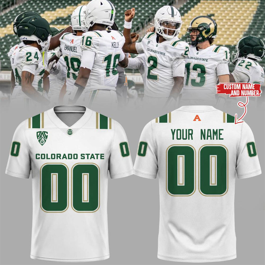 Custom Colorado State Rams New Threads Football Jersey Rams Merch Gifts For Football Fan