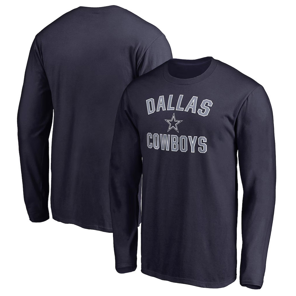 Custom Dallas Cowboys Merch 2026 Dallas Cowboys Victory Arch Long Sleeve T-Shirt Navy Custom Dallas Cowboys Merch 2026 Dallas Cowboys Victory Arch Long Sleeve T-Shirt Navy