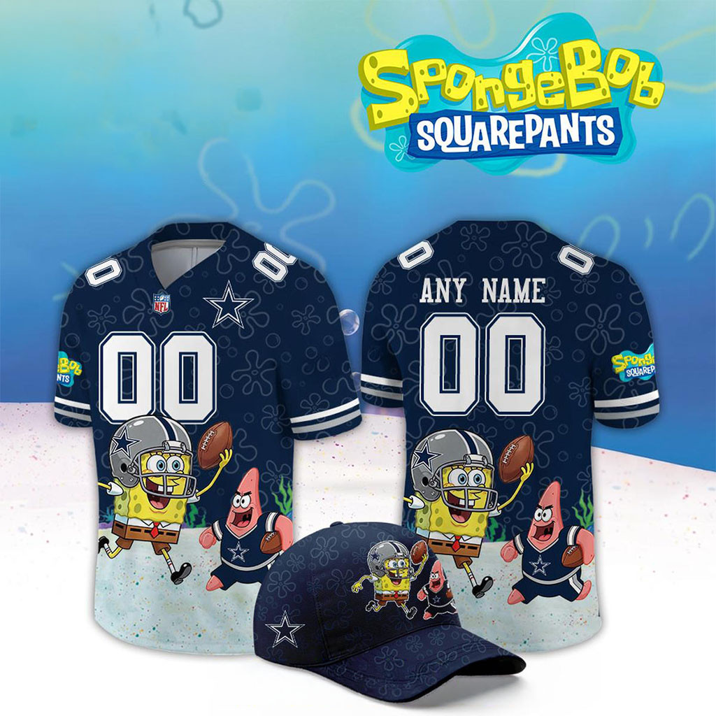 Custom Dallas Cowboys x SpongeBob Squarepants 2026 Night Football Jersey Cowboys Merch Gift Custom Dallas Cowboys x SpongeBob Squarepants 2026 Night Football Jersey Cowboys Merch Gift