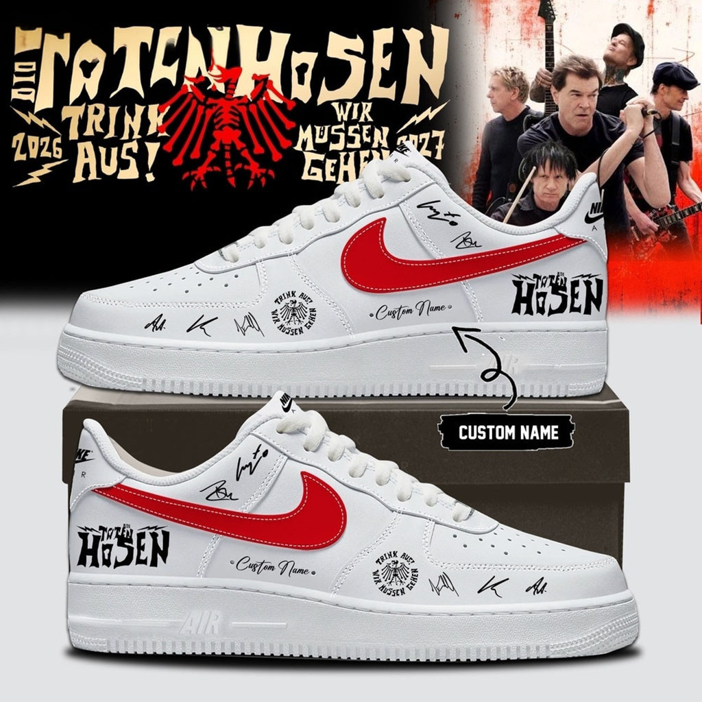 Custom Die Toten Hosen Trink Aus Wir Mussen Gehen Tour 2026 27 White Shoes Sneakers Fan Merch