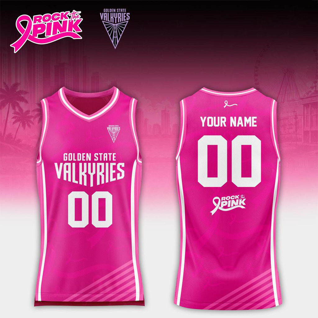 Custom Golden State Valkyries x Rock The Pink Night 2026 Basketball Jersey Valkyries Merch