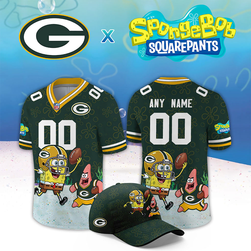 Custom Green Bay Packers X SpongeBob Squarepants New Football Jersey Packers Merch Fan Gifts Custom Green Bay Packers X SpongeBob Squarepants New Football Jersey Packers Merch Fan Gifts