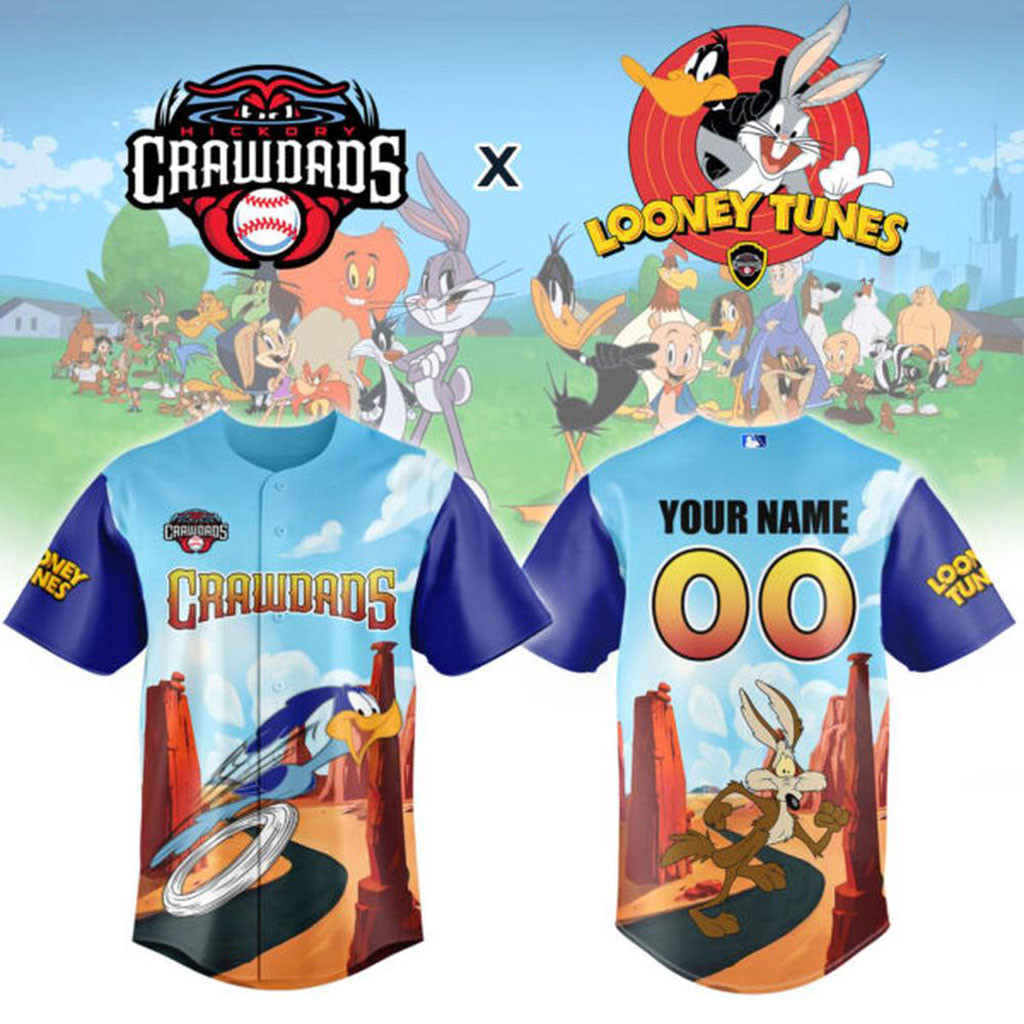 Custom Hickory Crawdads Looney Tunes Night Baseball Jersey Hickory Crawdads Merch Fan Gifts Custom Hickory Crawdads Looney Tunes Night Baseball Jersey Hickory Crawdads Merch Fan Gifts