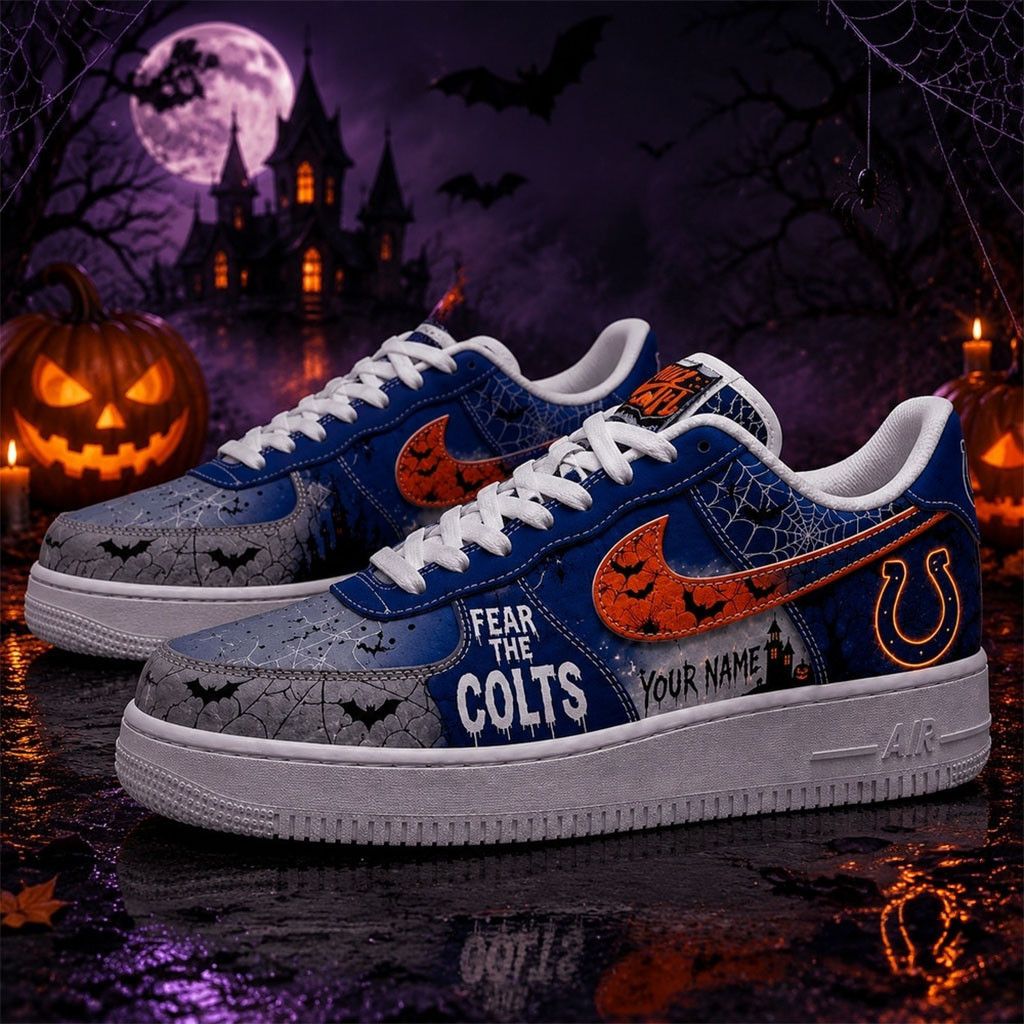 Custom Indianapolis Colts Fear The Team Halloween Sneakers Colts Merch Gifts For Football Fan