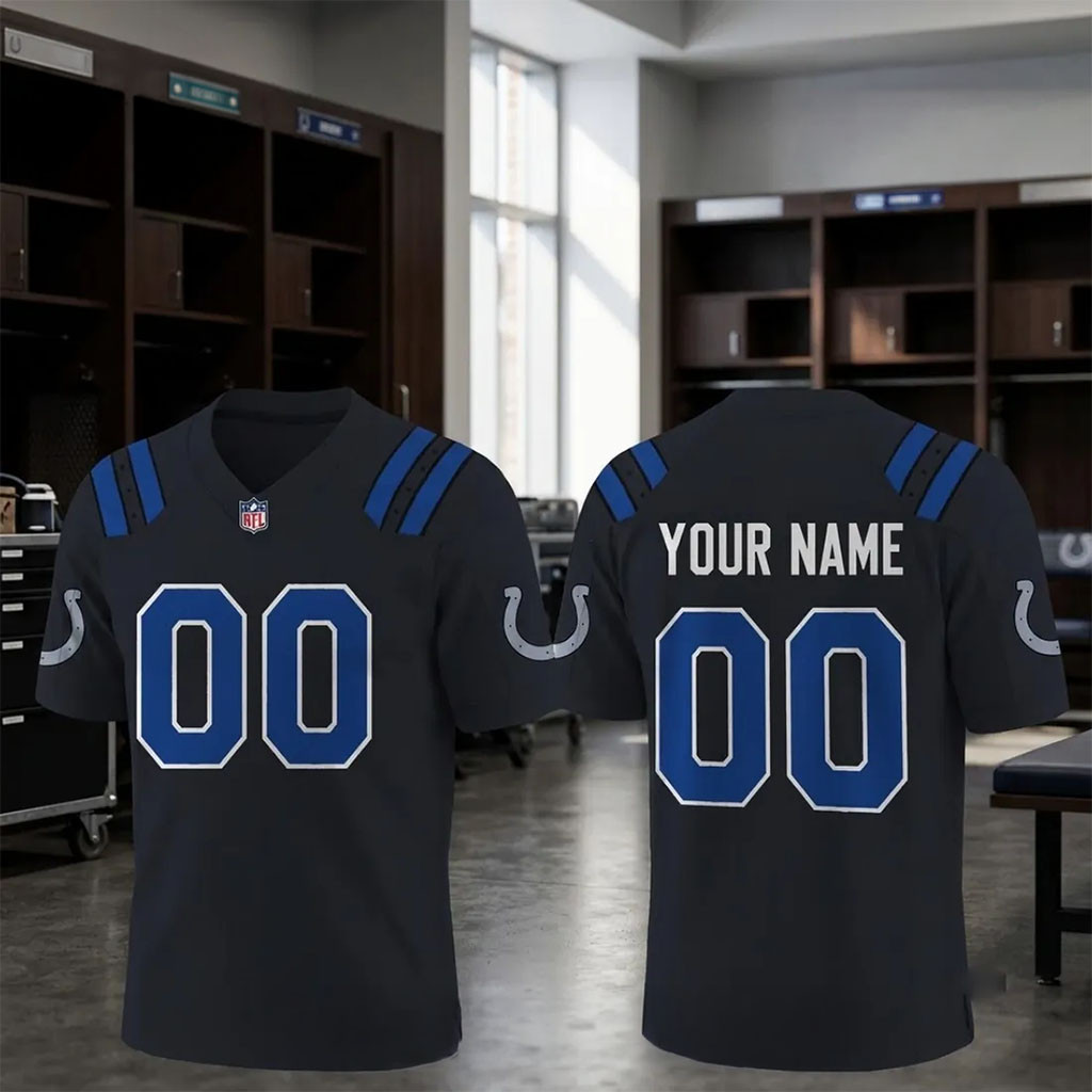 Custom Indianapolis Colts Rivalries Black Football Jersey Colts Merch Football Fan Gift Ideas Custom Indianapolis Colts Rivalries Black Football Jersey Colts Merch Football Fan Gift Ideas