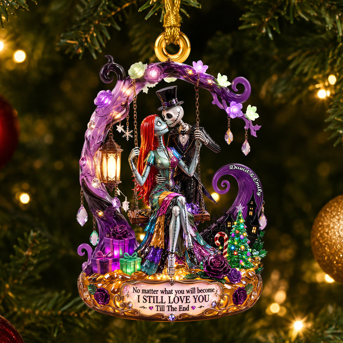 Custom Jack And Sally I Still Love You Till The End Ornament Nightmare Before Christmas Couple Gift