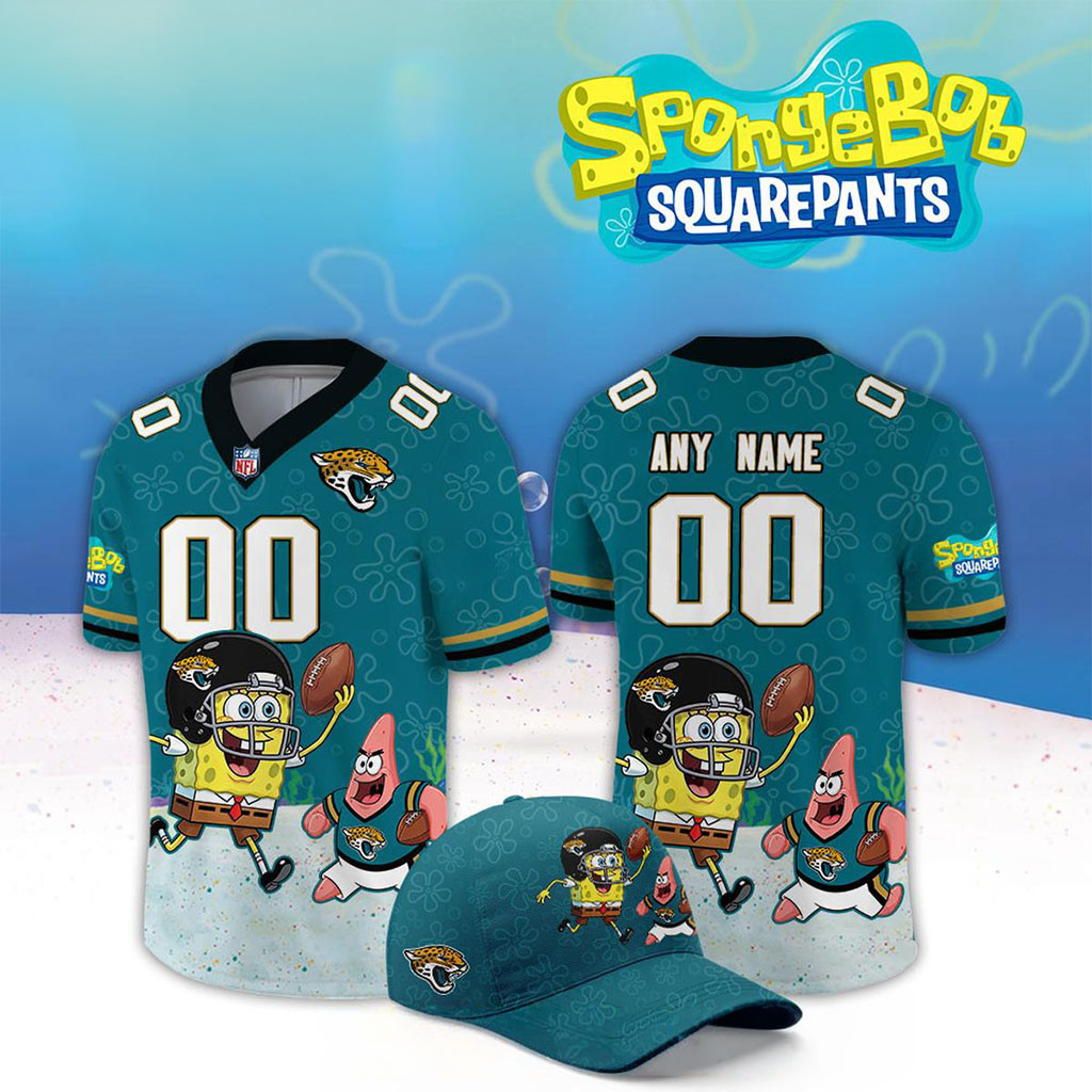 Custom Jacksonville Jaguars x SpongeBob Squarepants 2026 Night Football Jersey Jaguars Merch