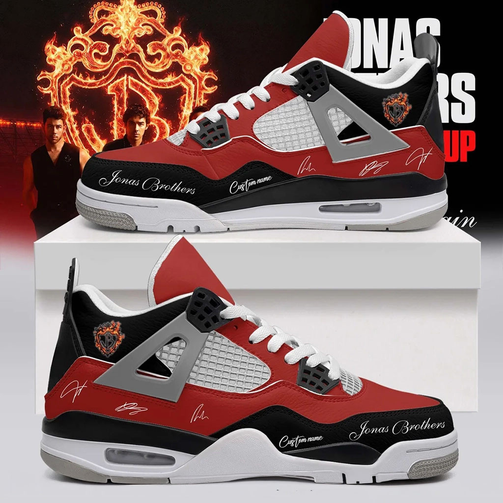Custom Jonas Brothers Merch The Burning Up Tour Sneakers Pop Band Shoes Gifts For Fans Custom Jonas Brothers Merch The Burning Up Tour Sneakers Pop Band Shoes Gifts For Fans