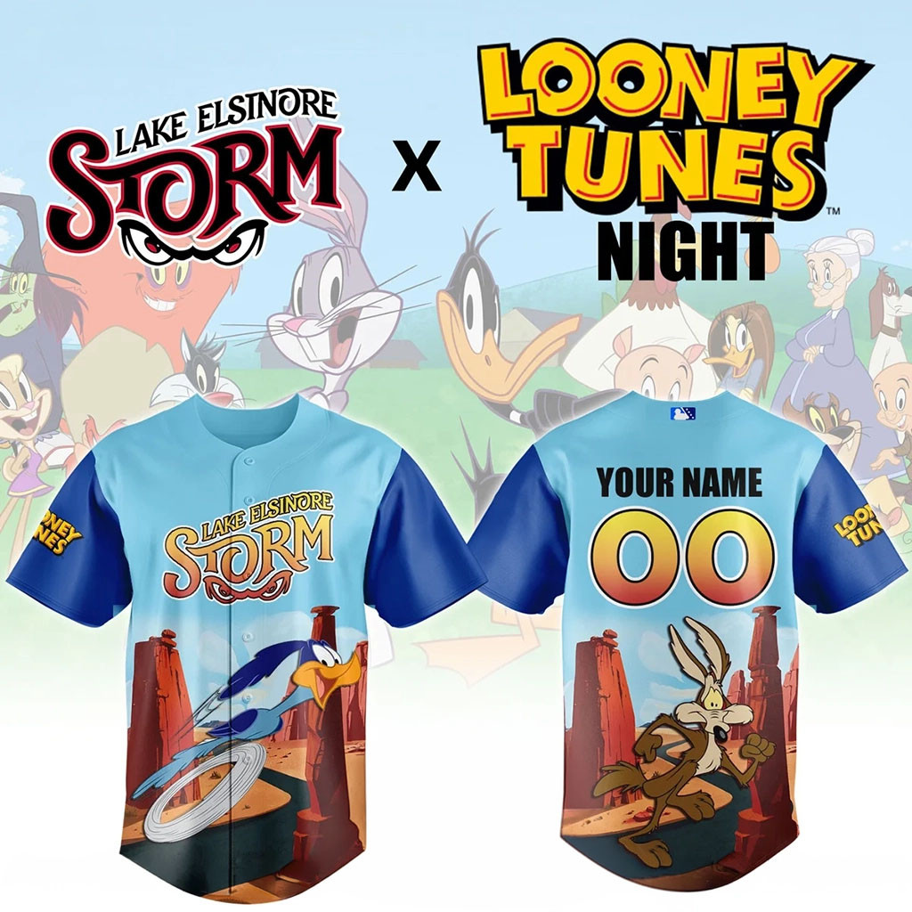 Custom Lake Elsinore Storm Looney Tunes Night Baseball Jersey Elsinore Storm Merch Fan Gifts