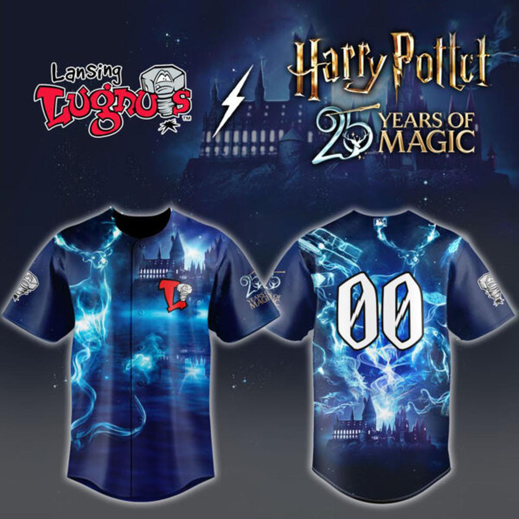 Custom Lansing Lugnuts Harry Potter 25 Years of Magic Baseball Jersey Lansing Lugnuts Merch Custom Lansing Lugnuts Harry Potter 25 Years of Magic Baseball Jersey Lansing Lugnuts Merch