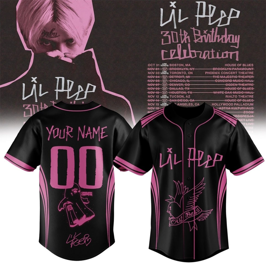 Custom Lil Peep 30th Birthday Celebration Signature Baseball Jersey Lil Peep Merch Fan Gifts