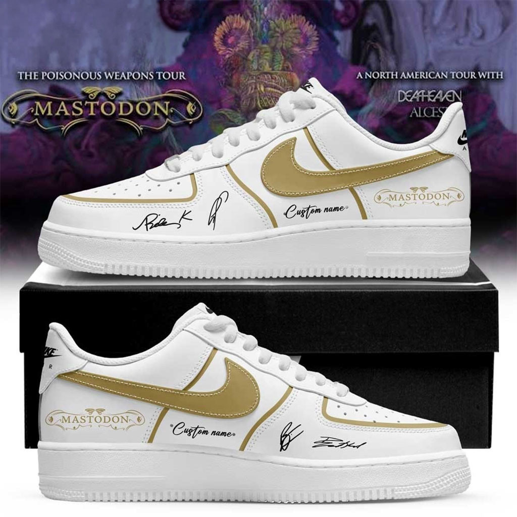 Custom Mastodon Poisonous Weapons Tour 2026 White Sneakers Mastodon Merch Gift For Band Fans