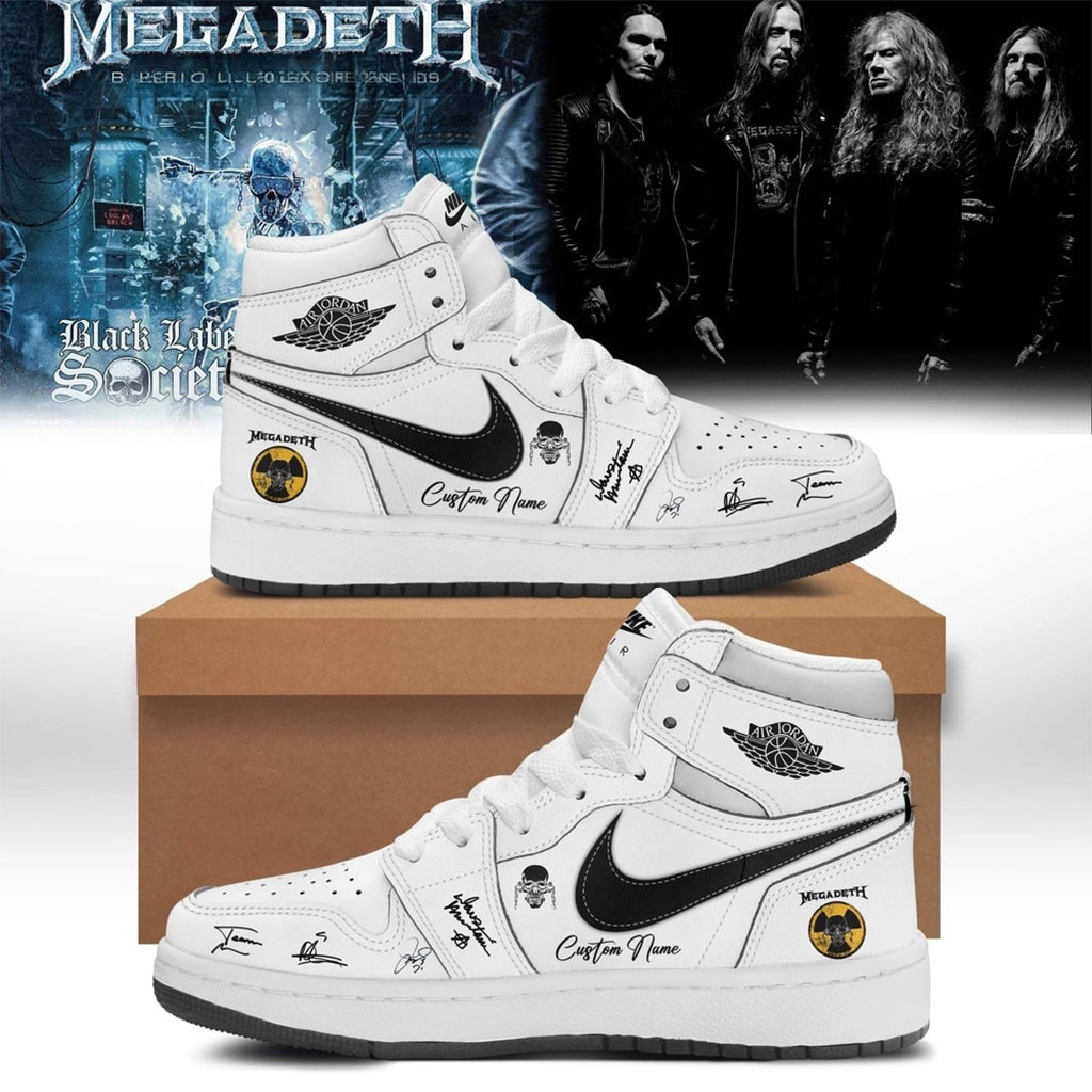 Custom Megadeth 2026 Signed White Sneakers Megadeth Merch Heavy Metal Band Shoes Fan Gifts