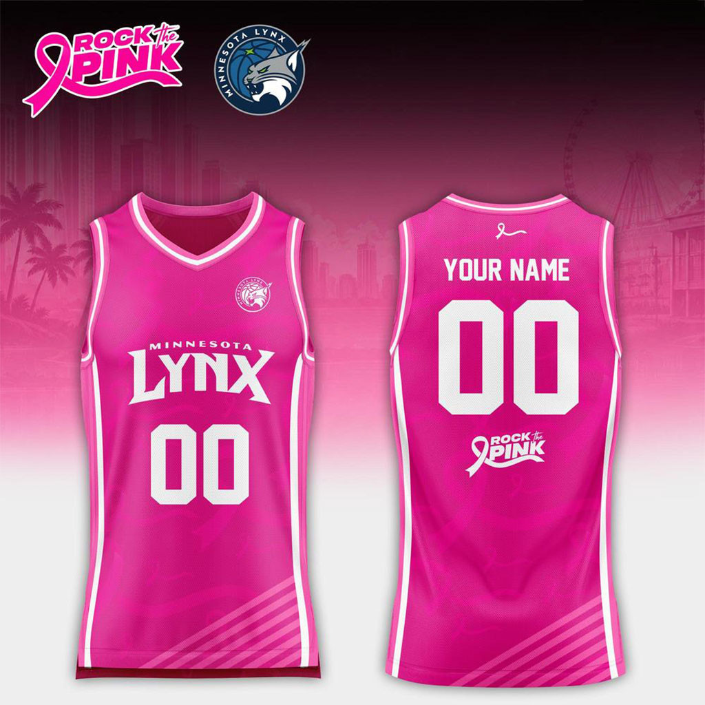Custom Minnesota Lynx x Rock The Pink Night 2026 Basketball Jersey Minnesota Lynx Merch Women