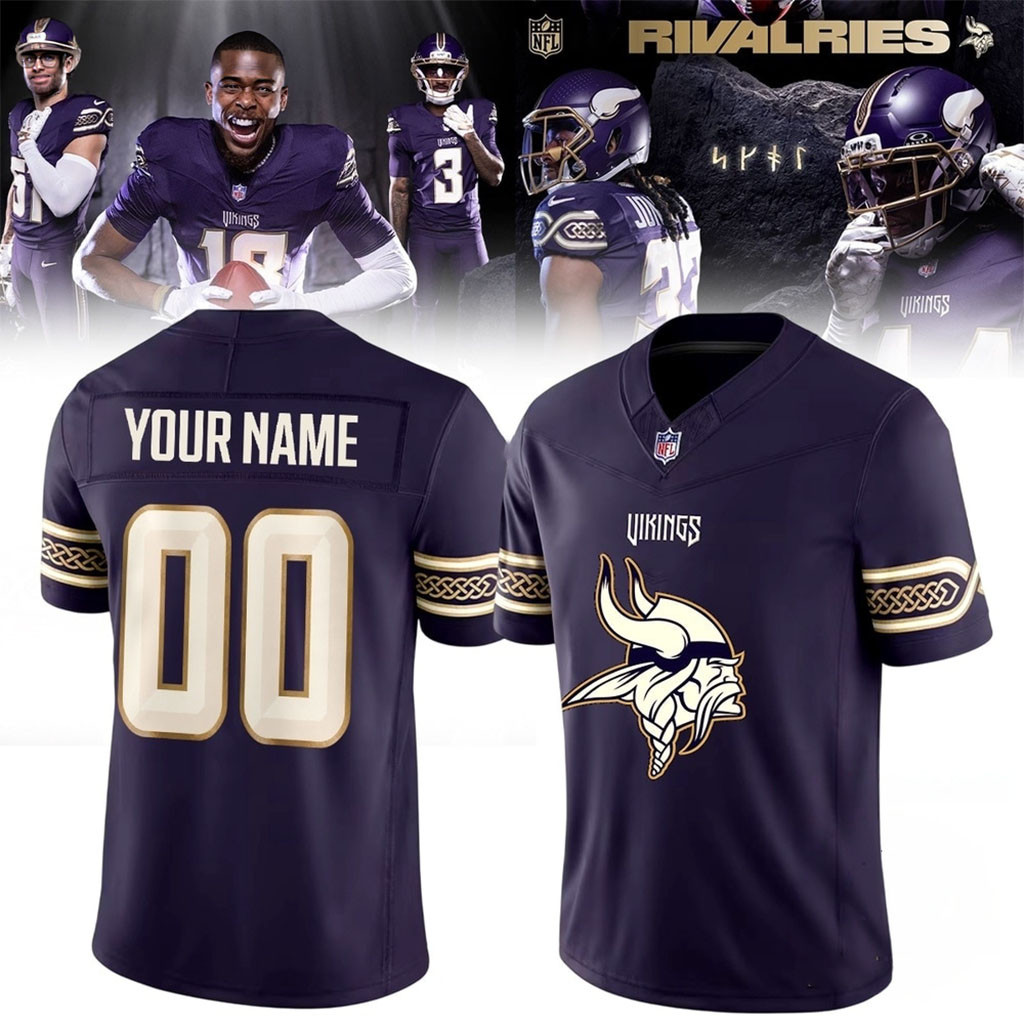 Custom Minnesota Vikings Rivalries 2026 Football Jersey Vikings Merch Gifts For Football Lovers