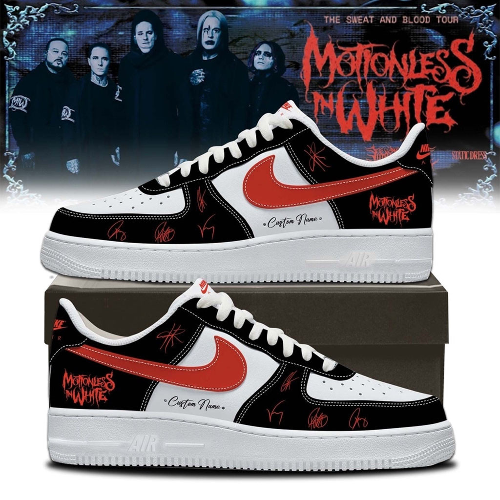 Custom Motionless In White Merch The Sweat And Blood Tour Signed 2026 Black Sneakers Fan Gifts