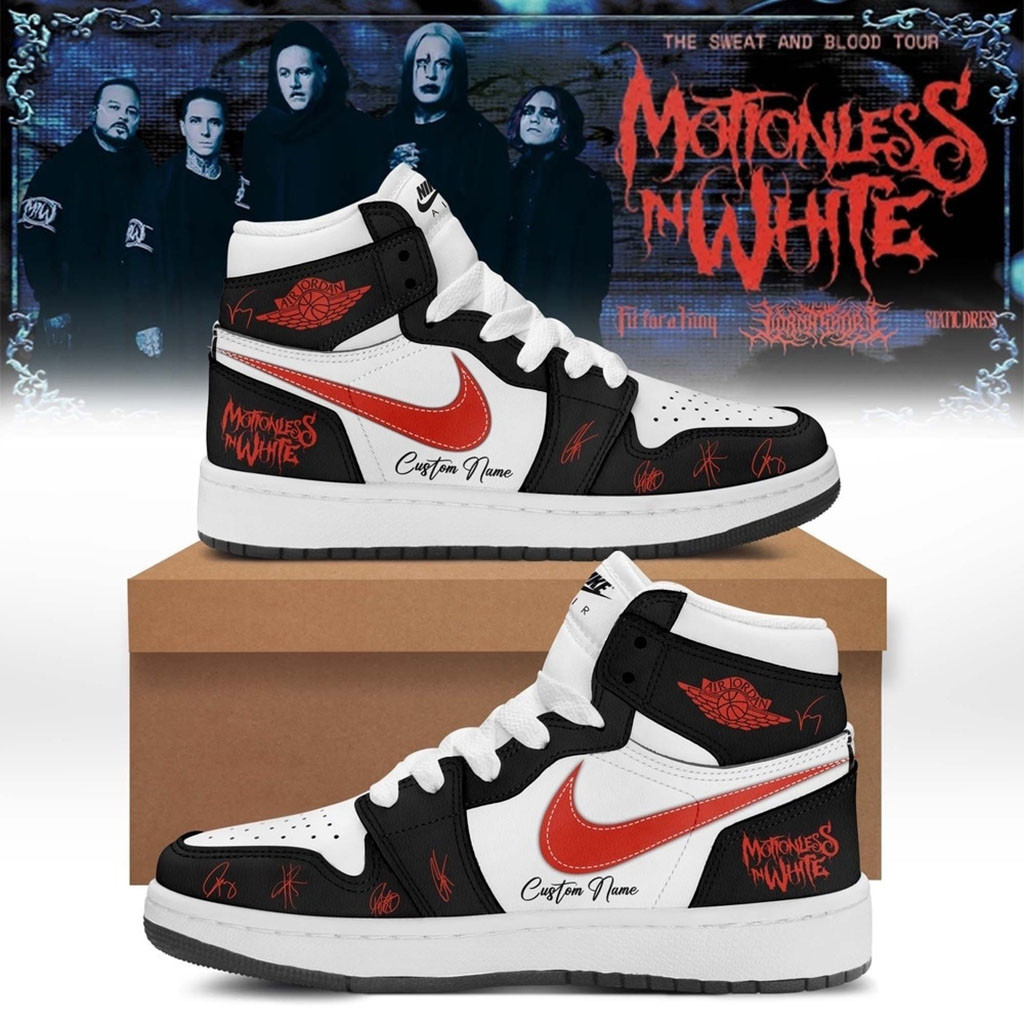Custom Motionless In White Merch The Sweat And Blood Tour Signed 2026 Shoes Gifts For Fans