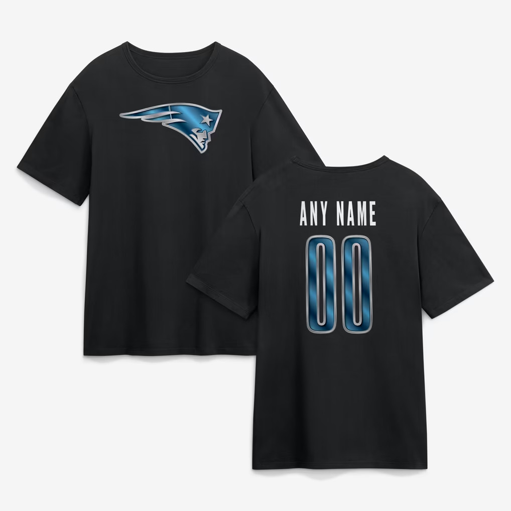 Custom New England Patriots Merch 2026 NE Patriots Metallic Mascot T-Shirt Football Fan Gifts