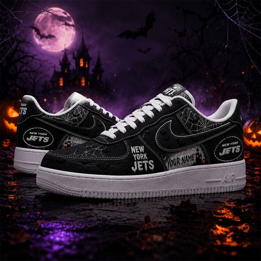 Custom New York Jets Fear The Team Halloween Sneakers Jets Merch Boyfriend Gifts