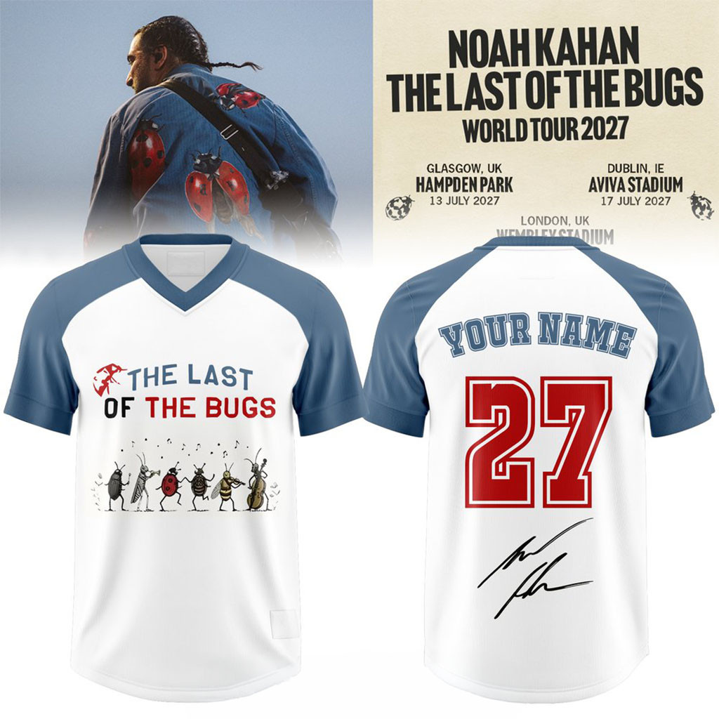 Custom Noah Kahan Merch The Last Of The Bugs World Tour 2027 Football Jersey Fans Gifts Custom Noah Kahan Merch The Last Of The Bugs World Tour 2027 Football Jersey Fans Gifts