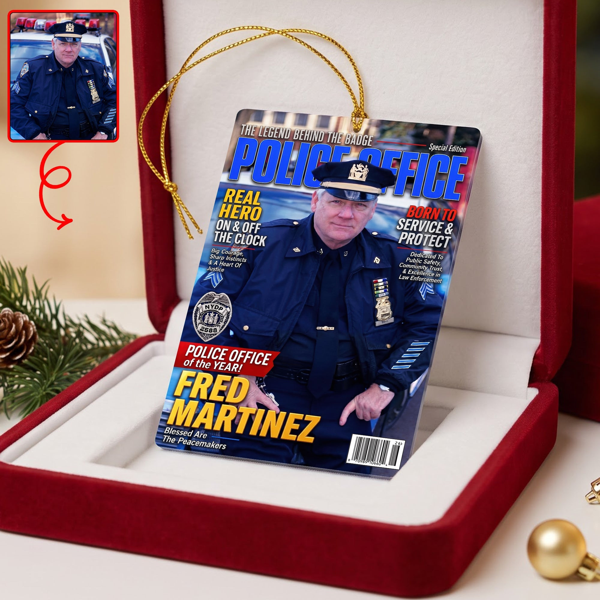 Custom Photo The Legend Behind The Badge Police Officer Christmas Ornament Gifts For Police Custom Photo The Legend Behind The Badge Police Officer Christmas Ornament Gifts For Police