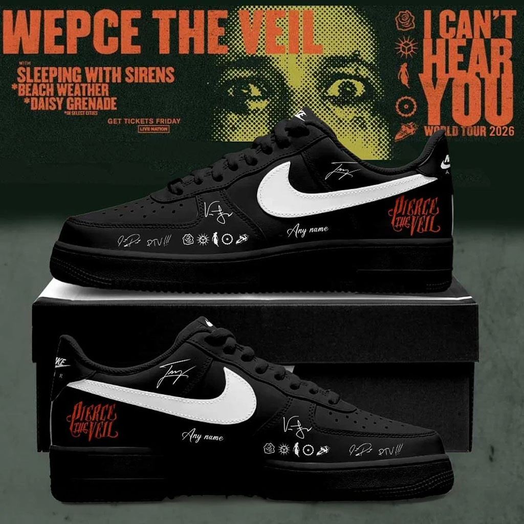 Custom Pierce The Veil Merch I Can't Hear You World Tour 2026 Signature Shoes Gifts For Fans