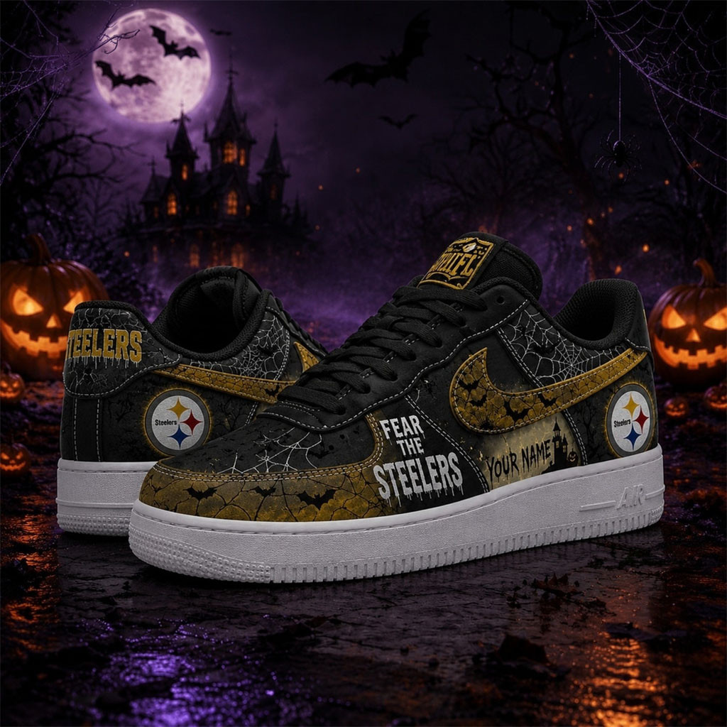 Custom Pittsburgh Steelers Fear The Team Halloween Sneakers Steelers Merch Friends Gifts